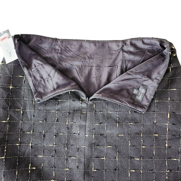 Tahari ASL Tweed Black/Gold Metallic Minimalist Cocktail Pencil Skirt Sz. 14 NWT - Picture 7 of 9